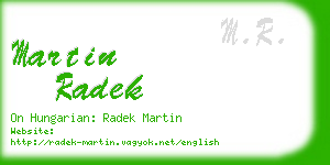 martin radek business card
